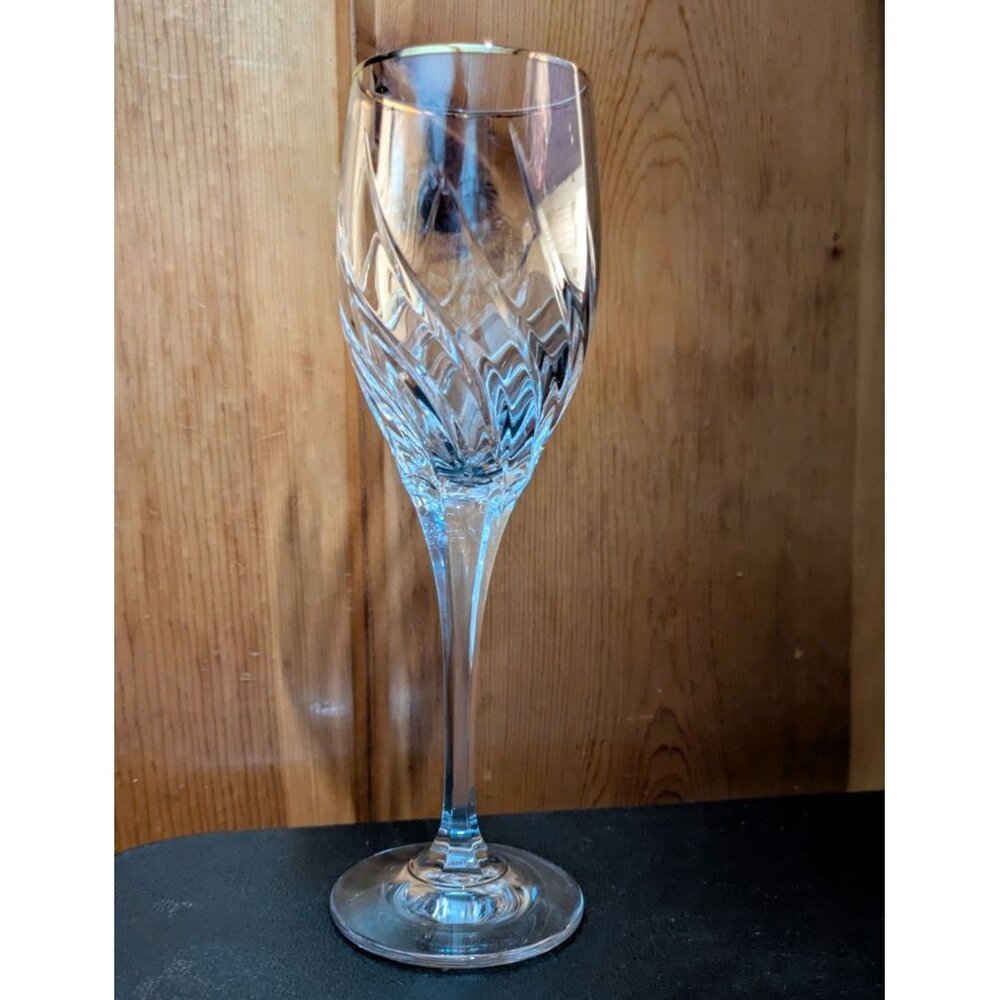 Mikasa Preview Gold Trim Crystal Wine Goblet Elegant Stemware Replacement
